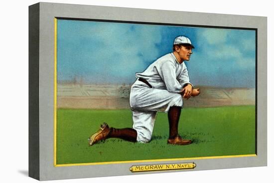 New York City, NY, New York Giants, John McGraw, Baseball Card-Lantern Press-Stretched Canvas