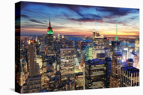 New York City Skyline with Urban Skyscrapers at Sunset.-Songquan Deng-Premier Image Canvas