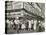 New York City Street Corner with Customers Ordering and Eating Nathan's Hot Dogs-null-Stretched Canvas