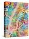 New York City Street Map-Tompsett Michael-Stretched Canvas