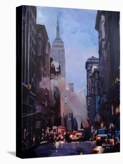 New York City Street Scene Fifth Avenue-Markus Bleichner-Stretched Canvas