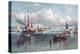 New York Harbor and the Brooklyn Bridge-Andrew W. Melrose-Premier Image Canvas