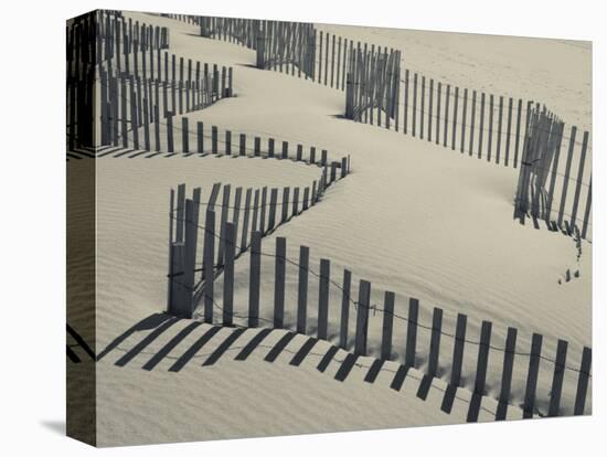 New York, Long Island, the Hamptons, Westhampton Beach, Beach Erosion Fence, USA-Walter Bibikow-Premier Image Canvas