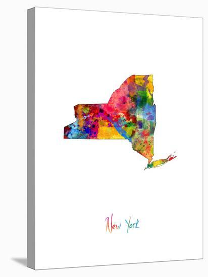 New York Map-Michael Tompsett-Stretched Canvas