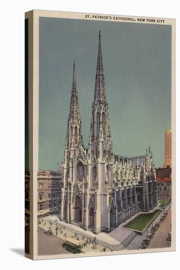 New York, NY - St. Patricks Cathedral Surroundings-Lantern Press-Stretched Canvas