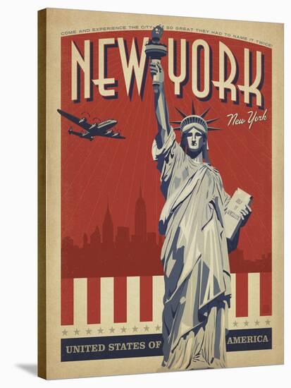 New York, NY (Statue of Liberty)-Anderson Design Group-Stretched Canvas