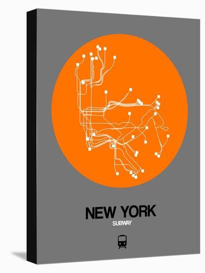 New York Orange Subway Map-NaxArt-Stretched Canvas