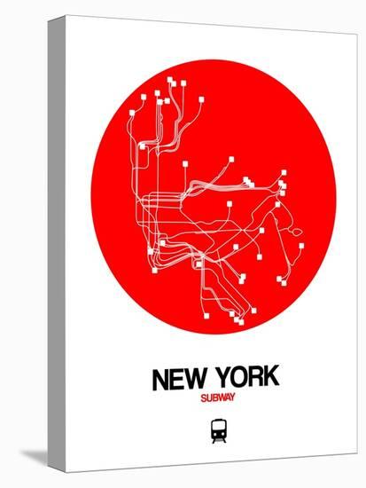 New York Red Subway Map-NaxArt-Stretched Canvas