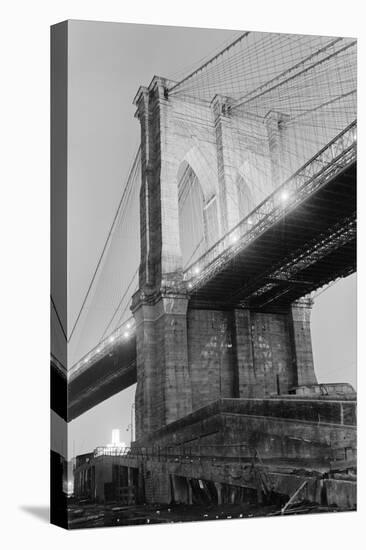 New York's Brooklyn Bridge at Night-Philip Gendreau-Premier Image Canvas