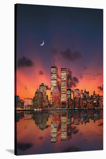 New York Skyline at Night-null-Stretched Canvas