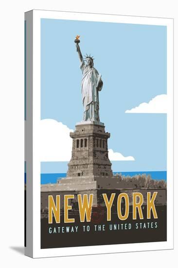 New York Travel Poster-Michael Jon Watt-Premier Image Canvas