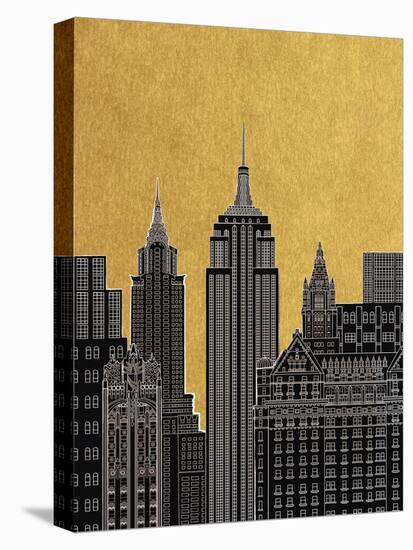 New York View - Luxe-Clara Wells-Stretched Canvas