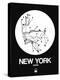 New York White Subway Map-NaxArt-Stretched Canvas