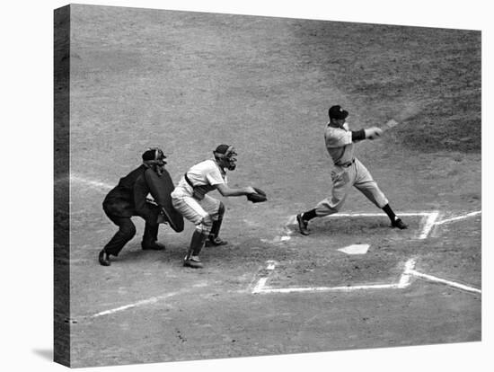 New York Yankee Joe Di Maggio Swinging Bat in Game Against the Philadelphia Athletics-Alfred Eisenstaedt-Premier Image Canvas