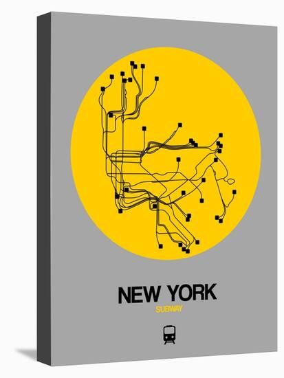 New York Yellow Subway Map-NaxArt-Stretched Canvas