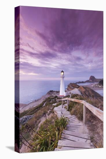 New Zealand, North Island, Castlepoint. Castlepoint Lighthouse-Walter Bibikow-Premier Image Canvas