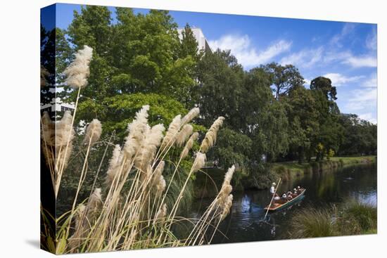 New Zealand, South Island, Christchurch, punting on the Avon River-Walter Bibikow-Premier Image Canvas