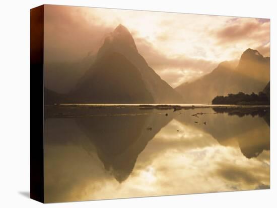 New Zealand, South Island, Milford Sound, Mitre Peak at Sunset-Dominic Webster-Premier Image Canvas