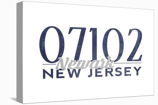 Newark, New Jersey - 07102 Zip Code (Blue)-Lantern Press-Stretched Canvas