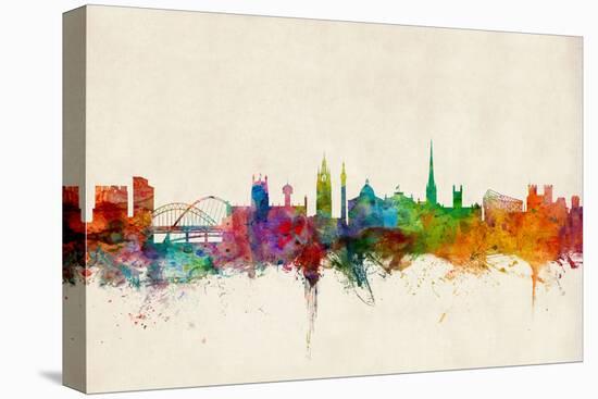 Newcastle England Skyline-Michael Tompsett-Stretched Canvas