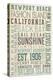 Newport Beach, California - Typography (#3)-Lantern Press-Stretched Canvas