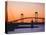 Newport Bridge and Harbor at Sunset, Newport, Rhode Island, USA-Fraser Hall-Premier Image Canvas