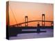 Newport Bridge and Harbor at Sunset, Newport, Rhode Island, USA-Fraser Hall-Premier Image Canvas