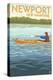 Newport, New Hampshire - Kayak Scene-Lantern Press-Stretched Canvas