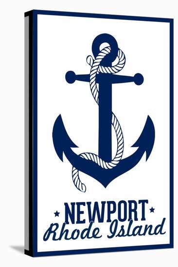 Newport, Rhode Island - Anchor Design-Lantern Press-Stretched Canvas