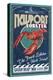 Newport, Rhode Island - Lobster Vintage Sign-Lantern Press-Stretched Canvas