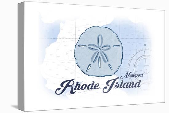 Newport, Rhode Island - Sand Dollar - Blue - Coastal Icon-Lantern Press-Stretched Canvas