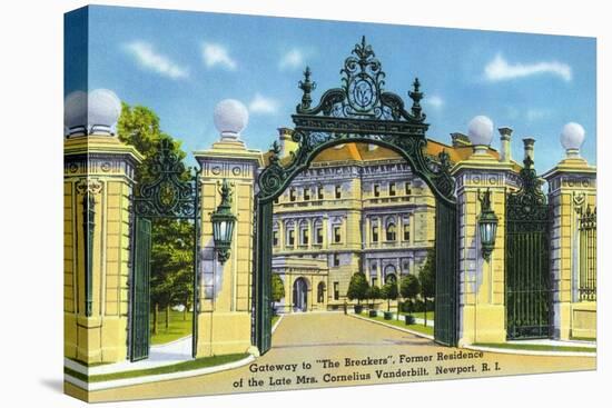 Newport, Rhode Island - View of the Gateway to the "Breakers," Vanderbilt Estate, c.1935-Lantern Press-Stretched Canvas