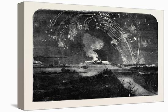 News of the Fall of Sebastopol, Shower of Parachute Rockets and Bonfire, in Woolwich Marshes-null-Premier Image Canvas