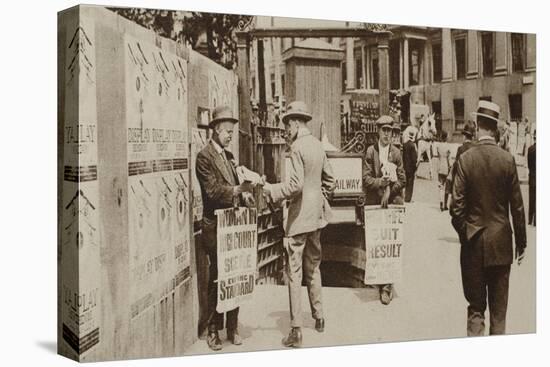 Newspaper Sellers in Trafalgar Square, from 'Wonderful London', Published 1926-27 (Photogravure)-English Photographer-Premier Image Canvas