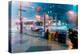 Newspaper stands during rain storm in downtown Philadelphia, Pennsylvania-null-Premier Image Canvas