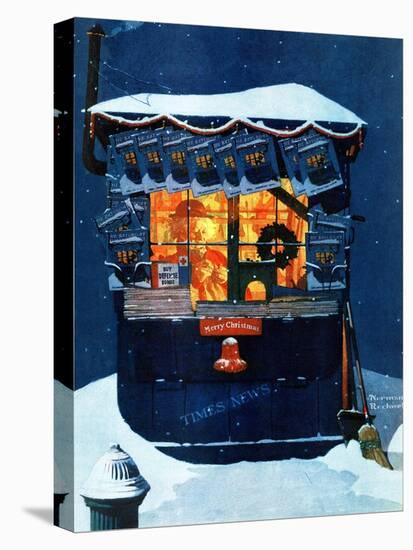 "Newsstand in the Snow", December 20,1941-Norman Rockwell-Premier Image Canvas