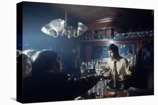 Nhl Boston Bruin Player Derek Sanderson Bartending at His Favorite Boston Bar, 1971-Art Rickerby-Premier Image Canvas