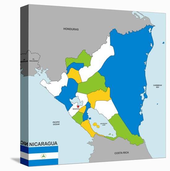 Nicaragua Map-tony4urban-Stretched Canvas