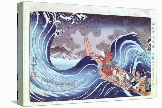 Nichiren Calming the Storm, 19th Century-Utagawa Kuniyoshi-Premier Image Canvas