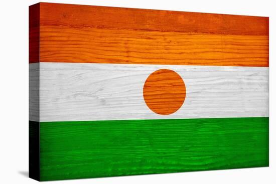 Niger Flag Design with Wood Patterning - Flags of the World Series-Philippe Hugonnard-Stretched Canvas