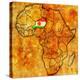 Niger on Actual Map of Africa-michal812-Stretched Canvas