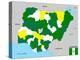 Nigeria Map-tony4urban-Stretched Canvas