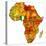 Nigeria on Actual Map of Africa-michal812-Stretched Canvas