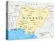 Nigeria Political Map-Peter Hermes Furian-Stretched Canvas