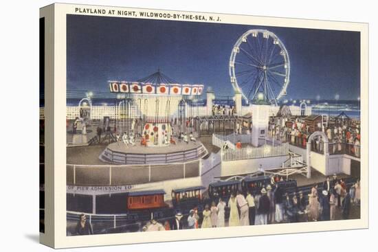 Night, Amusement Park, Wildwood-by-the-Sea, New Jersey-null-Stretched Canvas