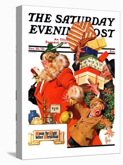 "'Night before Christmas'," Saturday Evening Post Cover, December 26, 1936-Joseph Christian Leyendecker-Premier Image Canvas