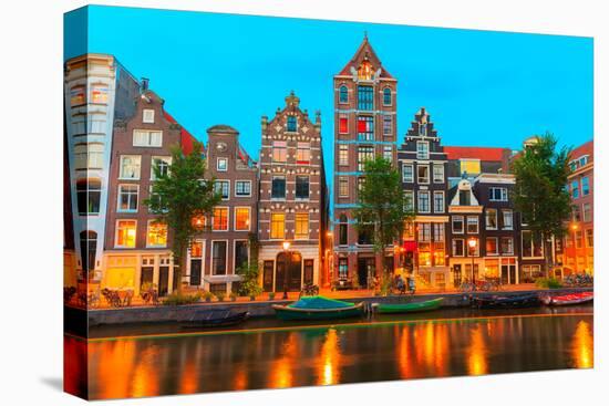 Night City View of Amsterdam Canal Herengracht-kavalenkava volha-Premier Image Canvas