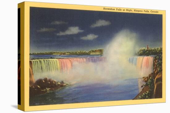 Night, Horseshoe Falls, Niagara Falls-null-Stretched Canvas