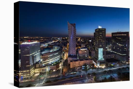 Night Panorama of Warsaw City Center-Jacek Kadaj-Premier Image Canvas