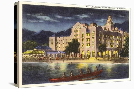 Night, Royal Hawaiian Hotel, Honolulu-null-Stretched Canvas